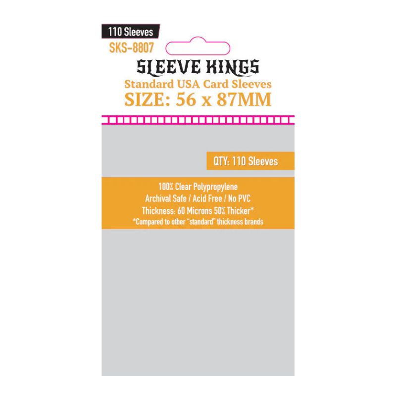 56 x 87mm card sleeves Standard USA (56x87mm) BCW Board Game Sleeves are an acid Standard USA Chimera Card Sleeves