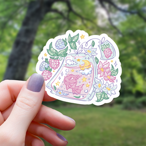Berry Tea Bag Aesthetic Sticker - 3"