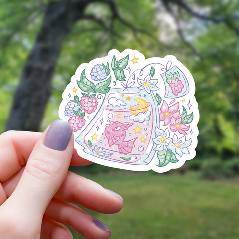 Berry Tea Bag Aesthetic Sticker - 3"