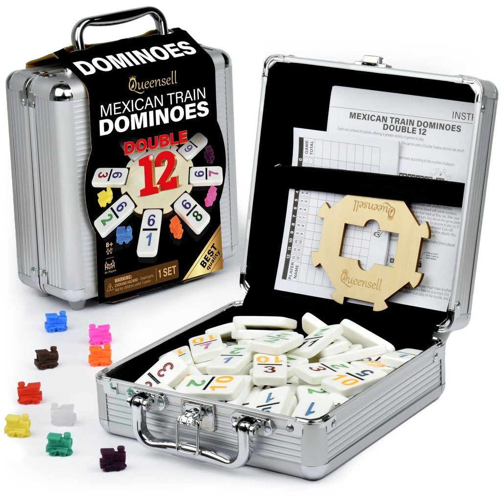 Dominos 1 à 12 dans une boîte en fer - Jeu de dominos double 6 - Longfield games Dominos 1 à 12 dans une boîte en fer - Jeu de dominos double 6 - Longfield games