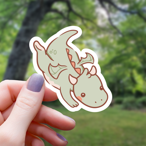 Chibi Swimming Dragon Sticker - 3"
