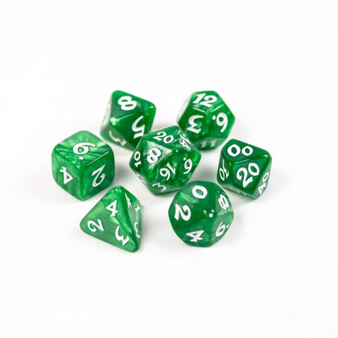Dice - Elessia Essentials - Green, Set of 7