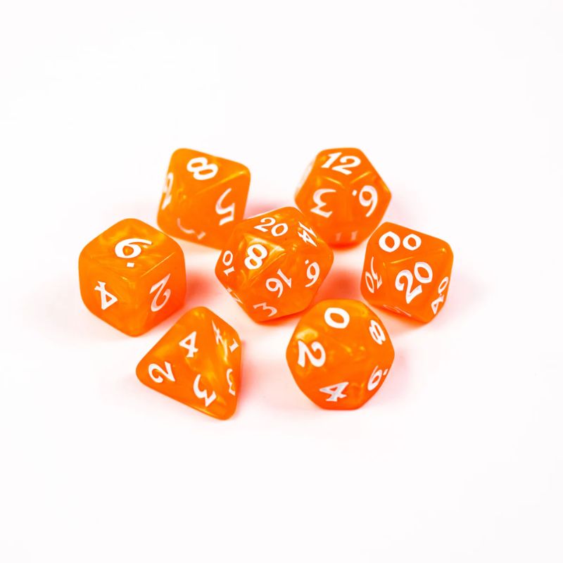 Dice - Elessia Essentials - Orange, Set of 7