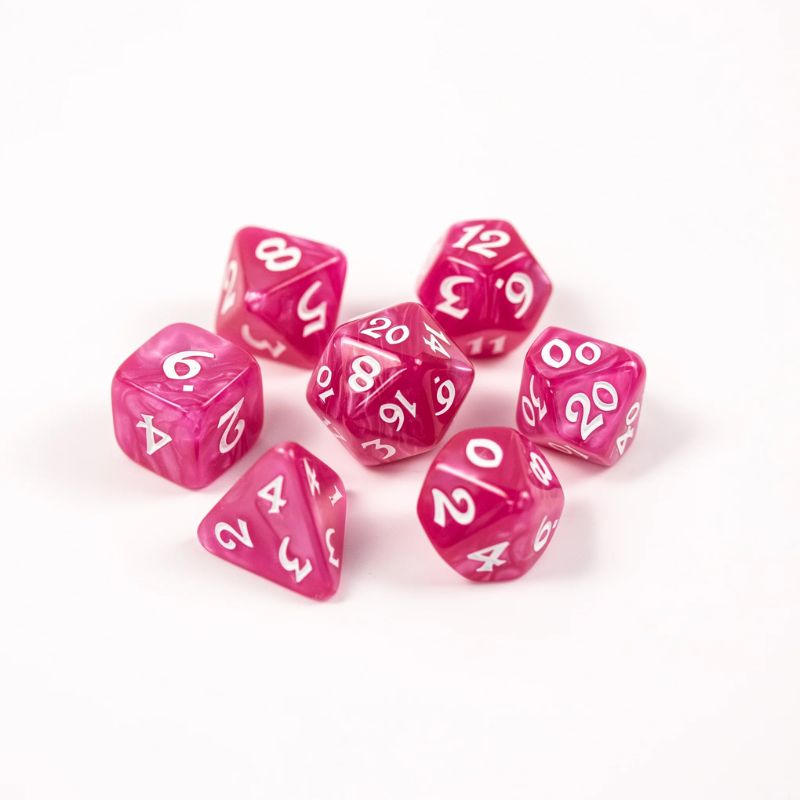 Dice - Elessia Essentials - Pink, Set of 7