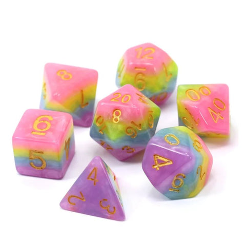Dice - Princess Unicorn Bubblegum, Set of 7