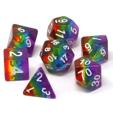 Dice - Prismatic Rainbow, Set of 7