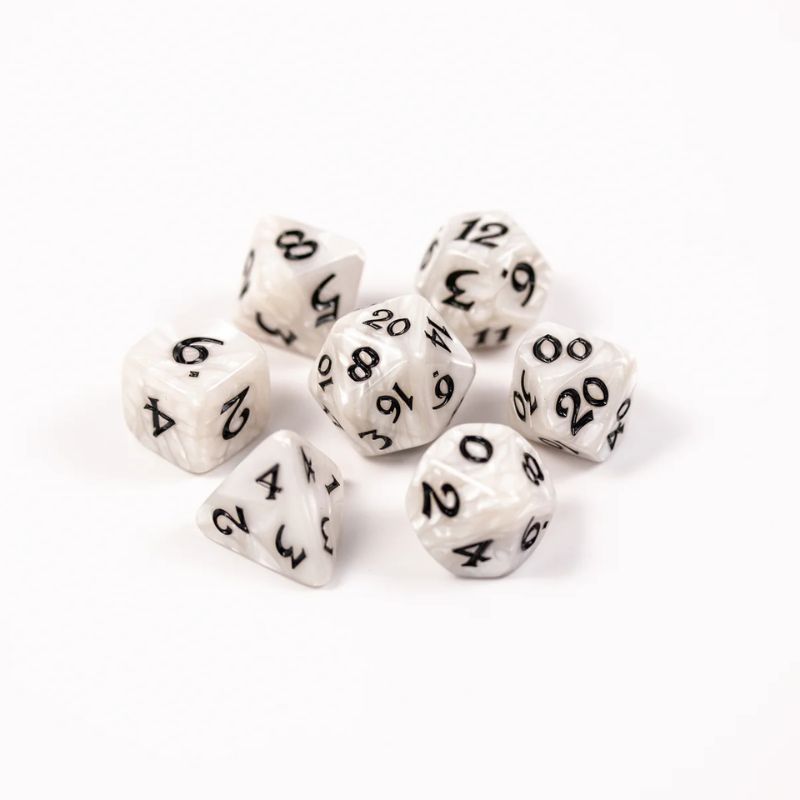 Dice - Elessia Essentials - White, Set of 7