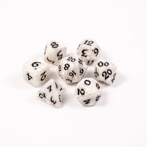 Dice - Elessia Essentials - White, Set of 7