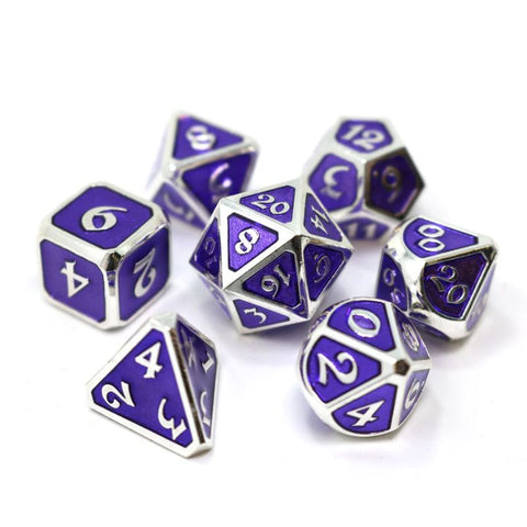 Dice - Platinum Amethyst, Set of 7