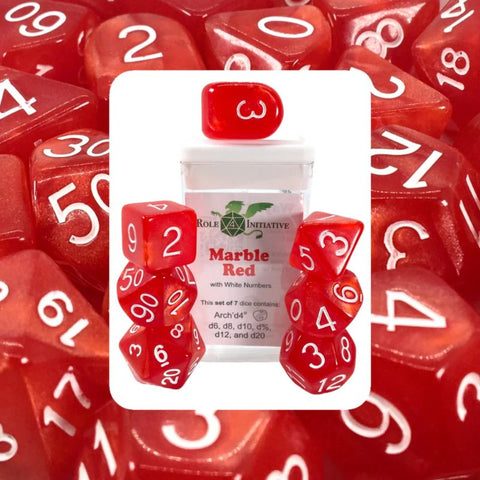 Dice - Marbled, Set of 7