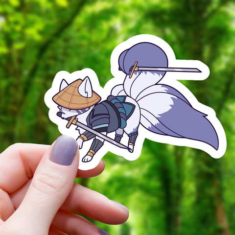 Samurai Kitsune RPG Inspired Sticker - 3"