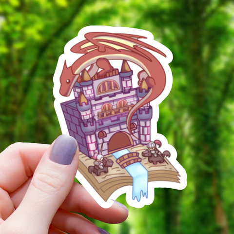 Red Dragon Book of Adventure Sticker- 3"