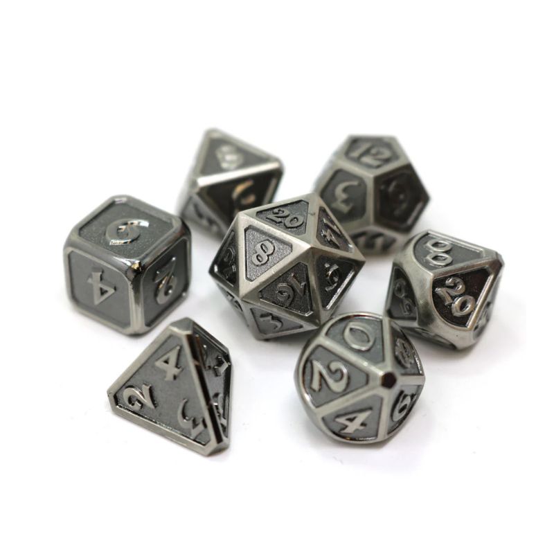 Dice - Mythica Battleworn Silver, Set of 7