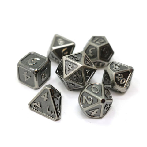 Dice - Mythica Battleworn Silver, Set of 7