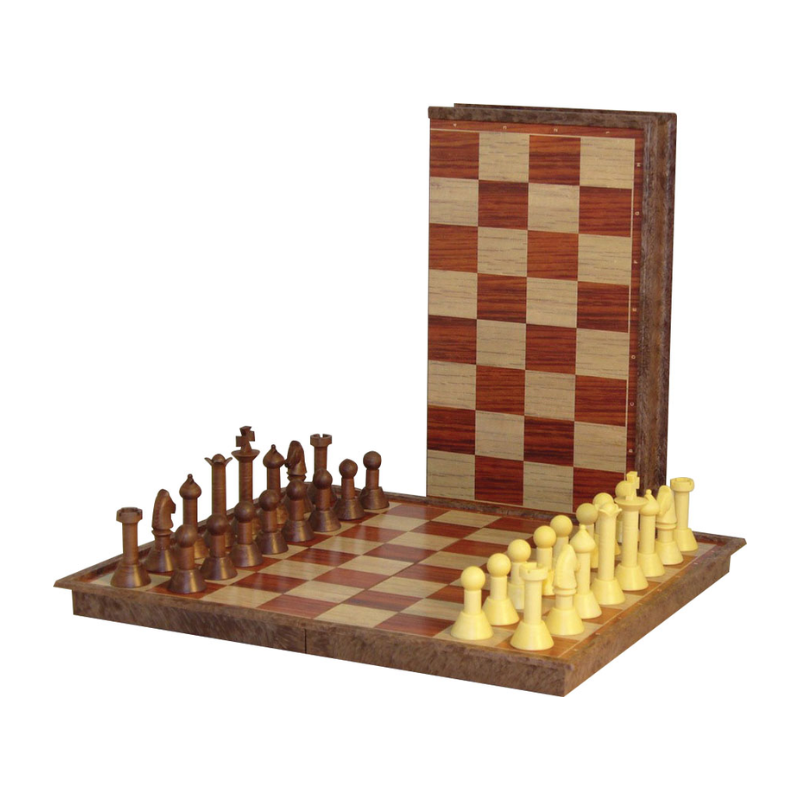 Wood-tone Folding Magnetic Chess