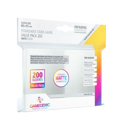 Standard Card Game Sleeves - Value Pack - Matte (200 Ct)