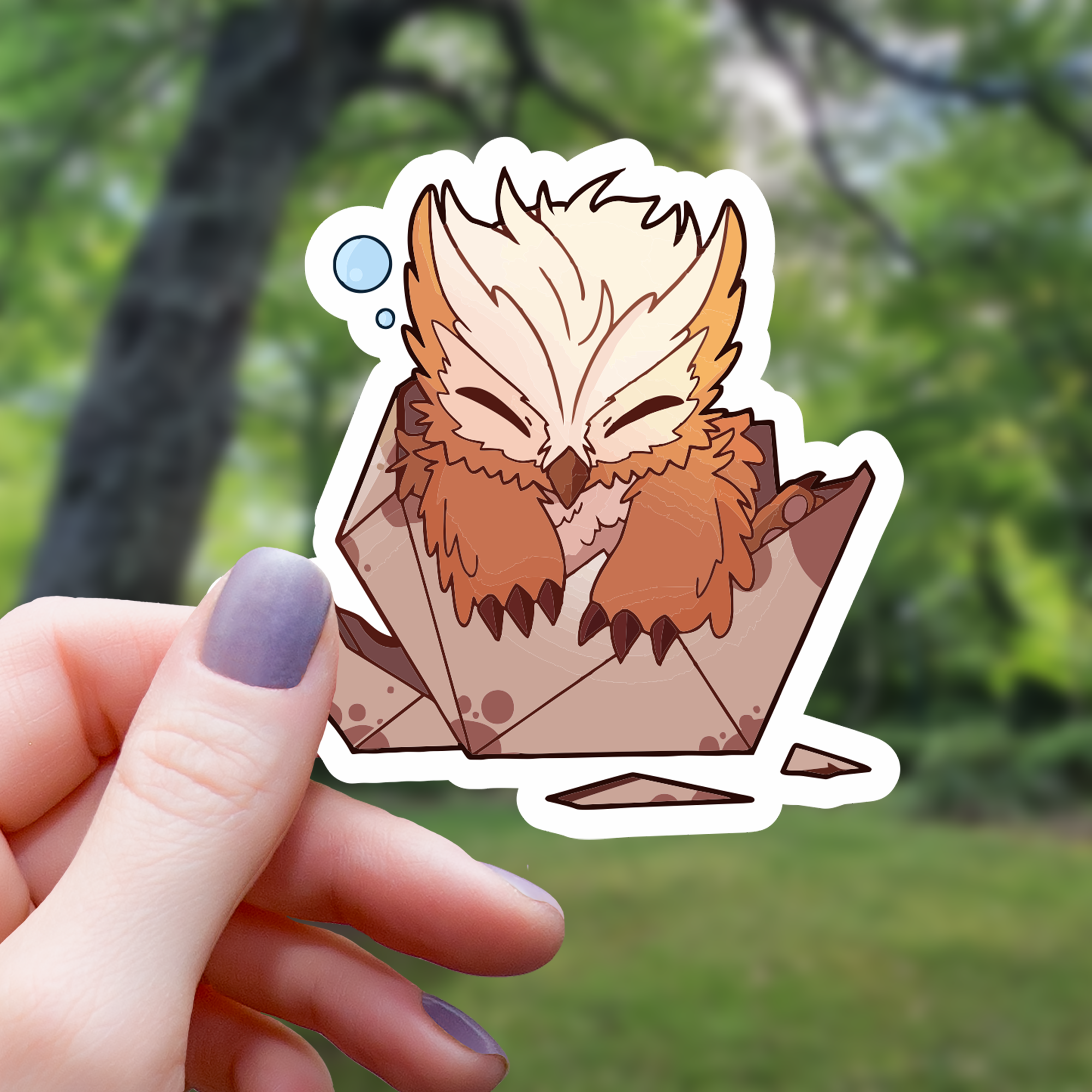 Baby Owl Monster D20 Sticker