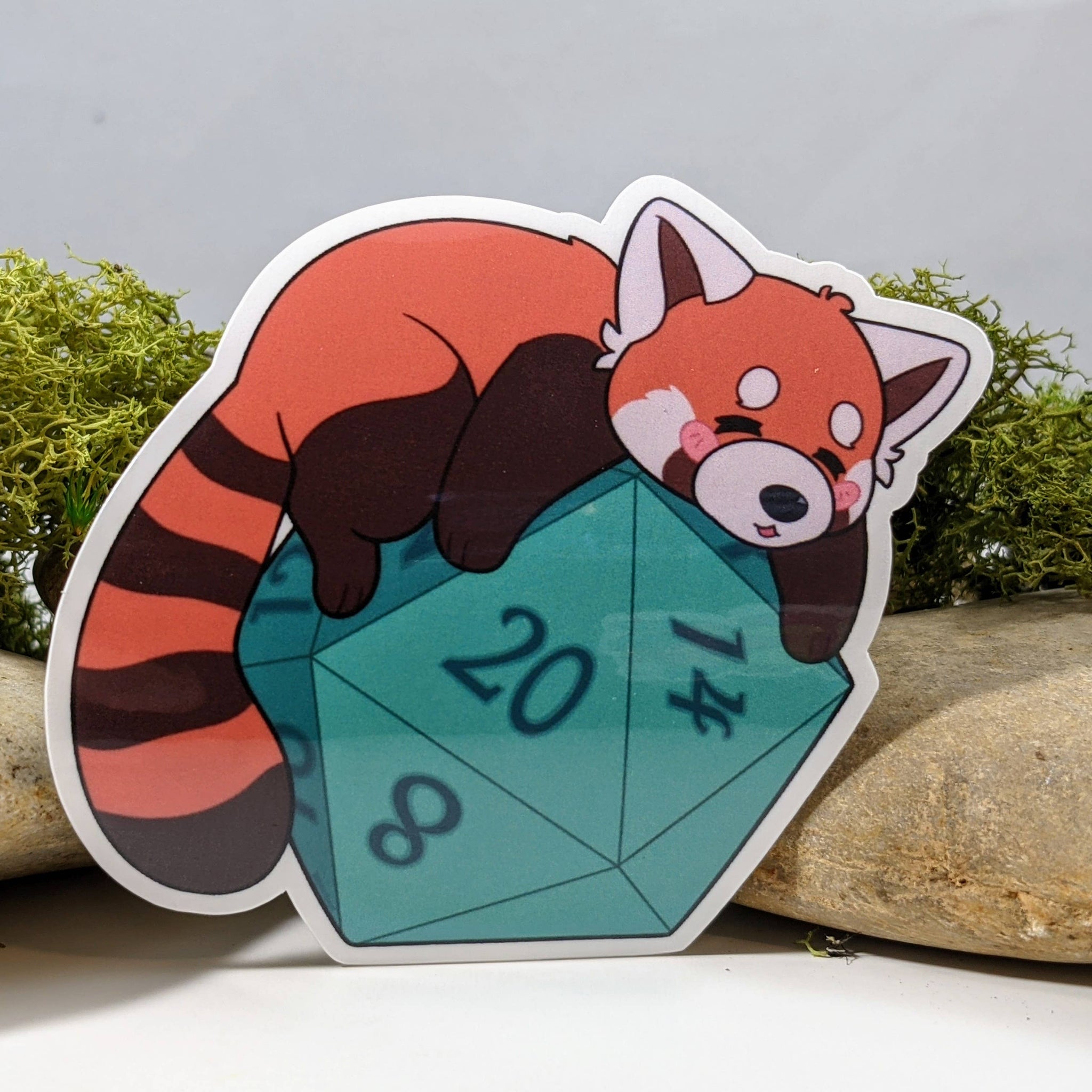 Sleepy Red Panda D20 Sticker