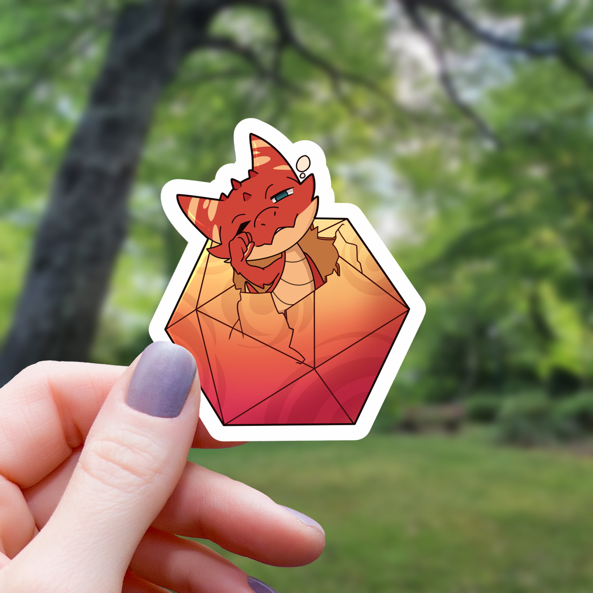 Dragonfolk Baby D20 Sticker