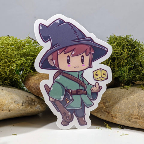 Chibi Wizard Hit Dice Sticker