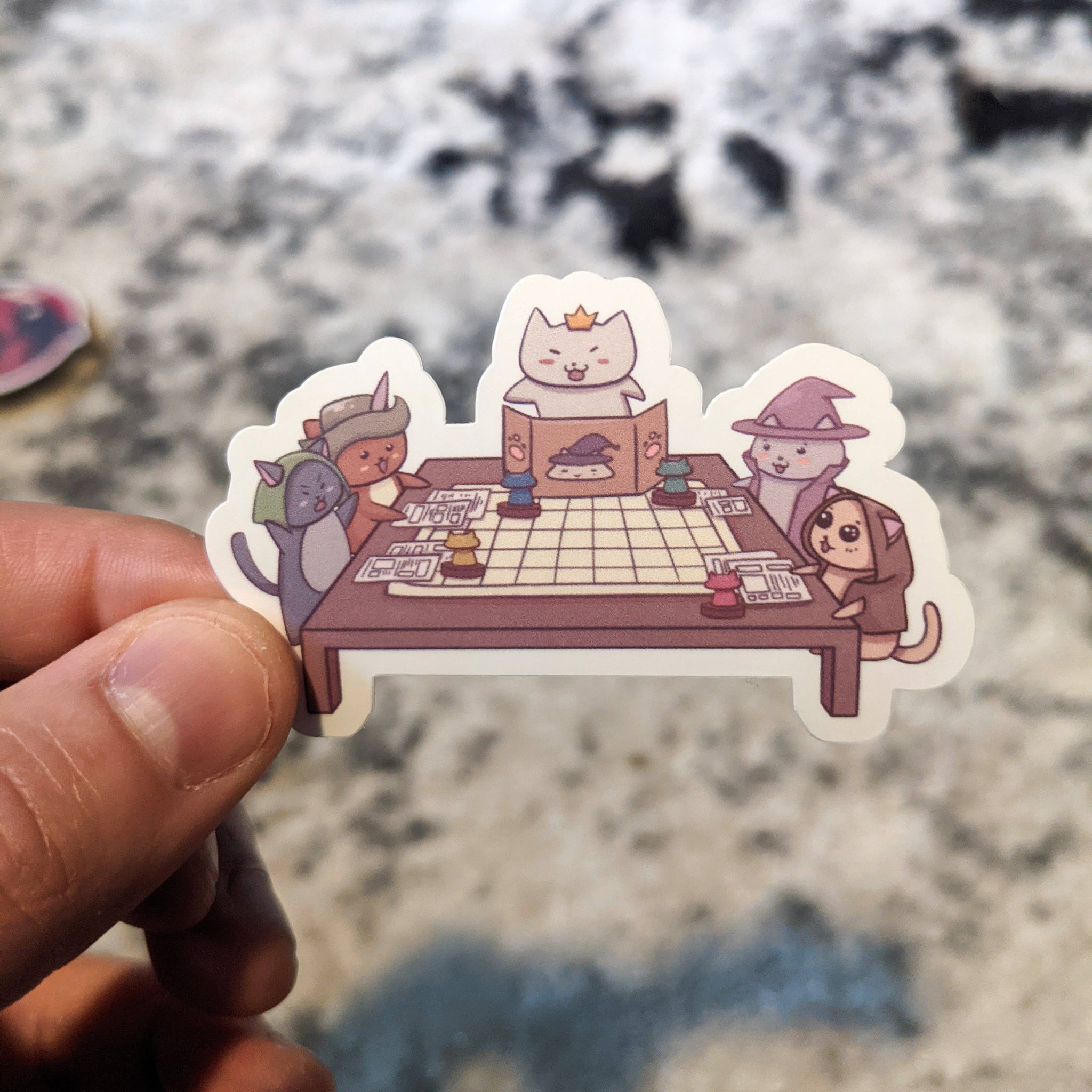 Cats Playing Tabletop RPG Sticker