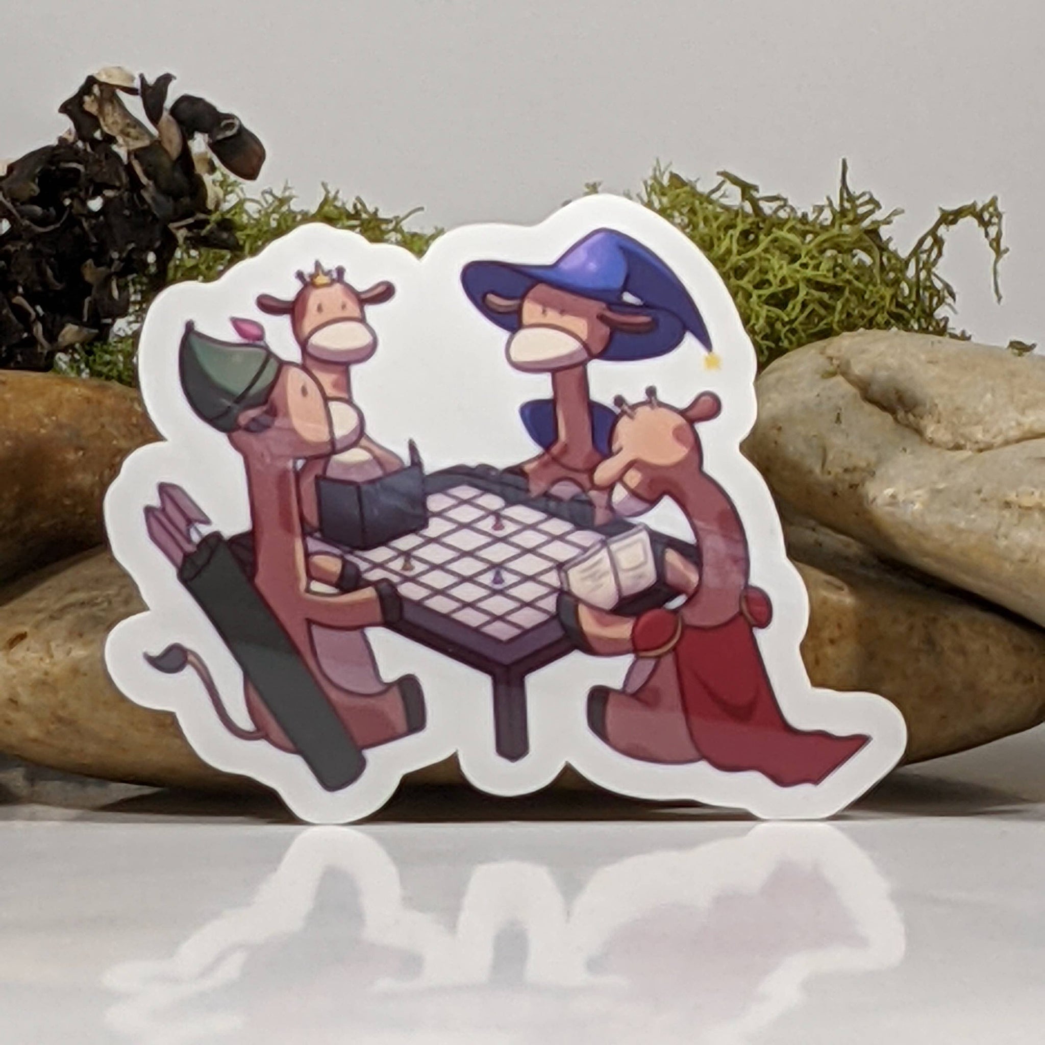 Giraffes Playing Tabletop RPG Sticker