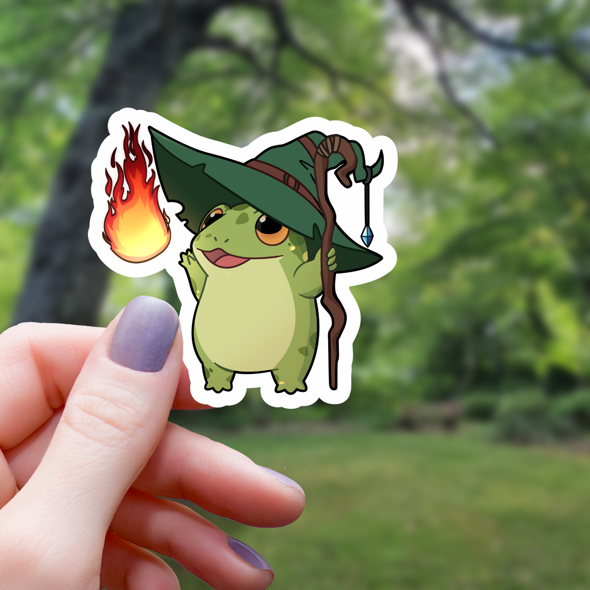 Fireball Frog Wizard RPG Sticker