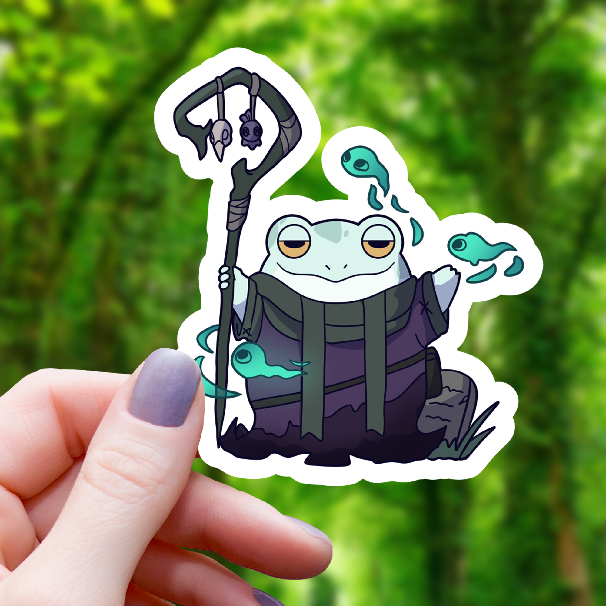 Frog Necromancer Sticker