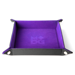 Velvet Folding Dice Tray with Leather Backing