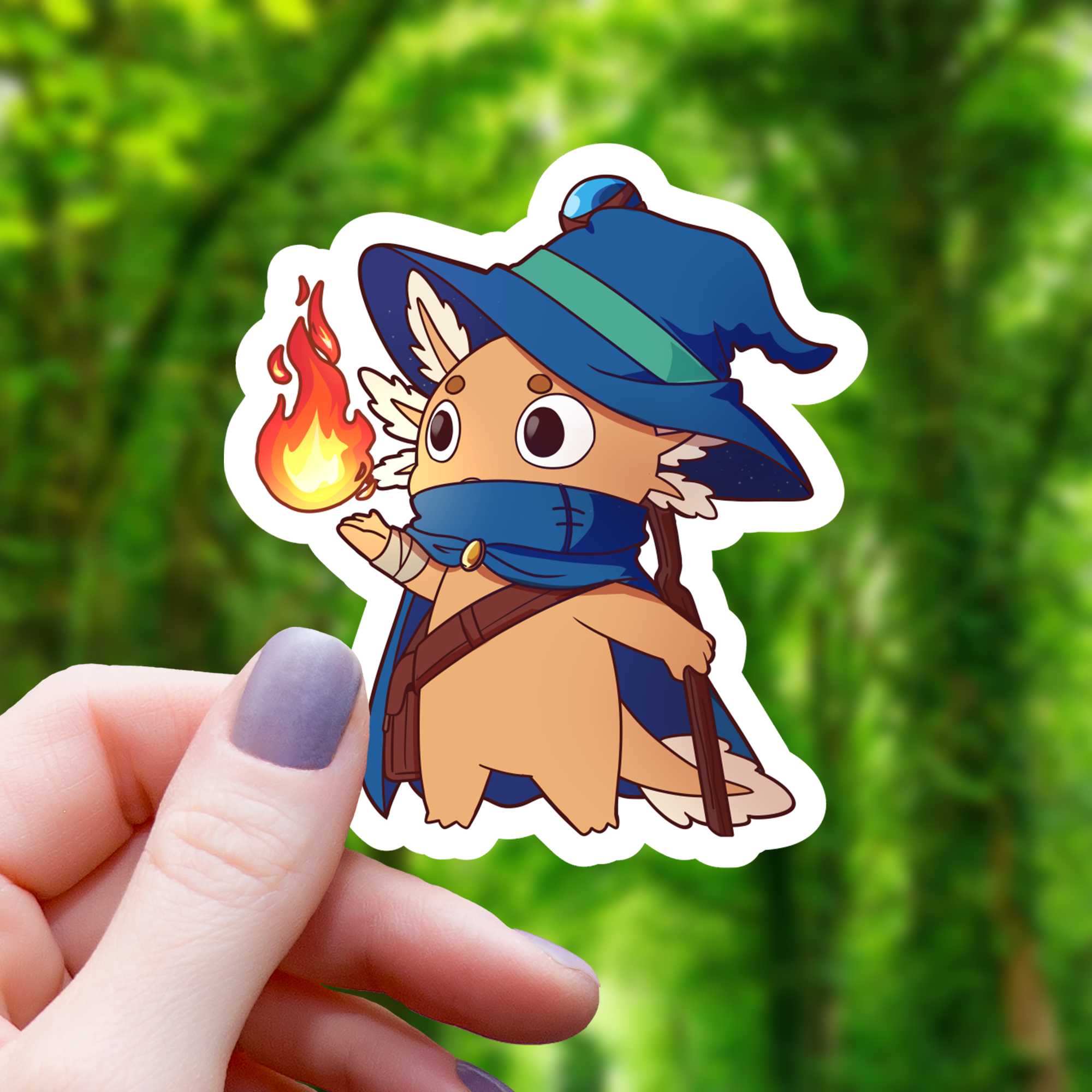 Axolotl Wizard Sticker