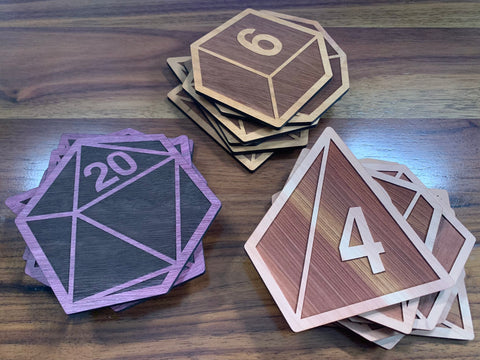 Wooden Dice Coaster Set