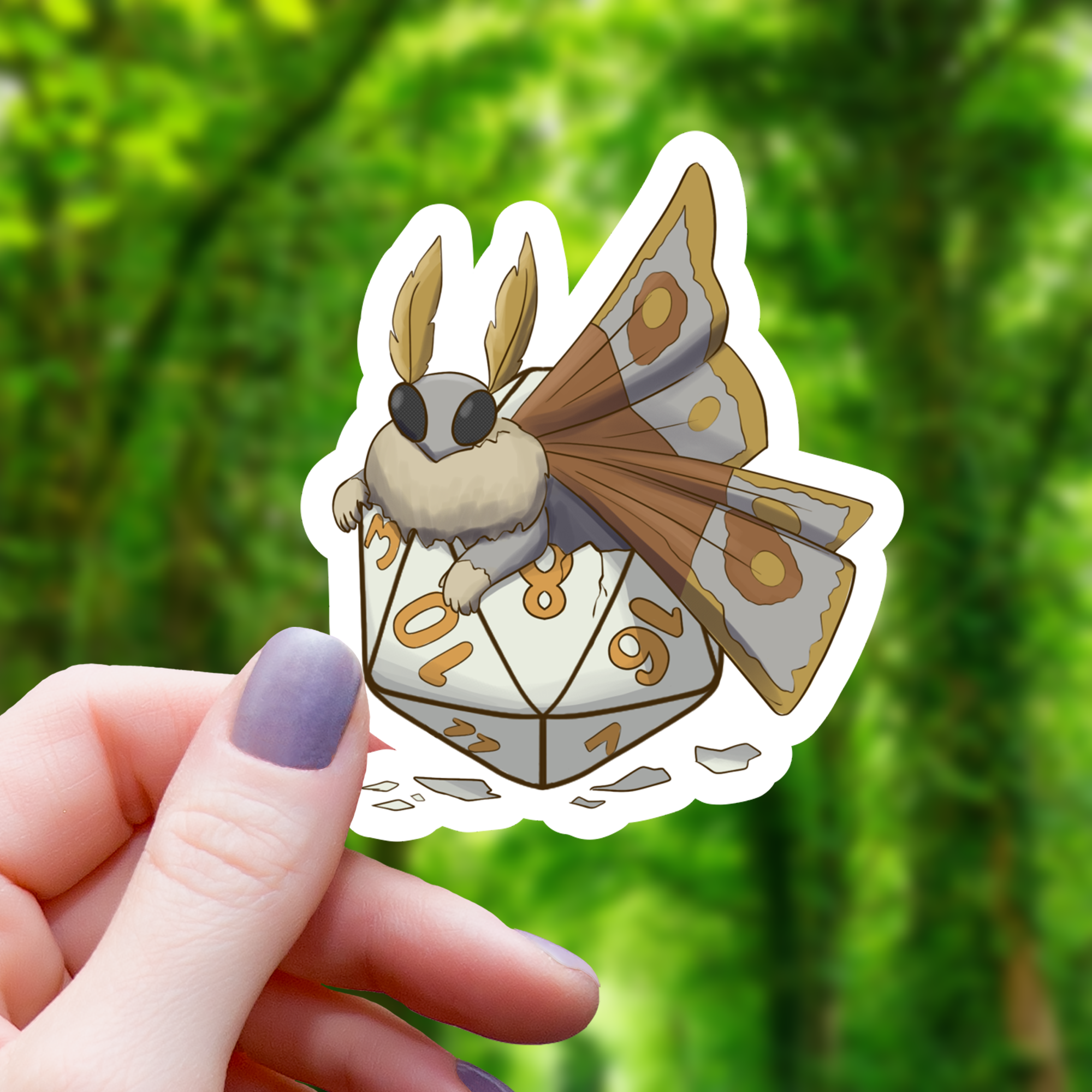 Mothman Born from D20 Sticker - 3"