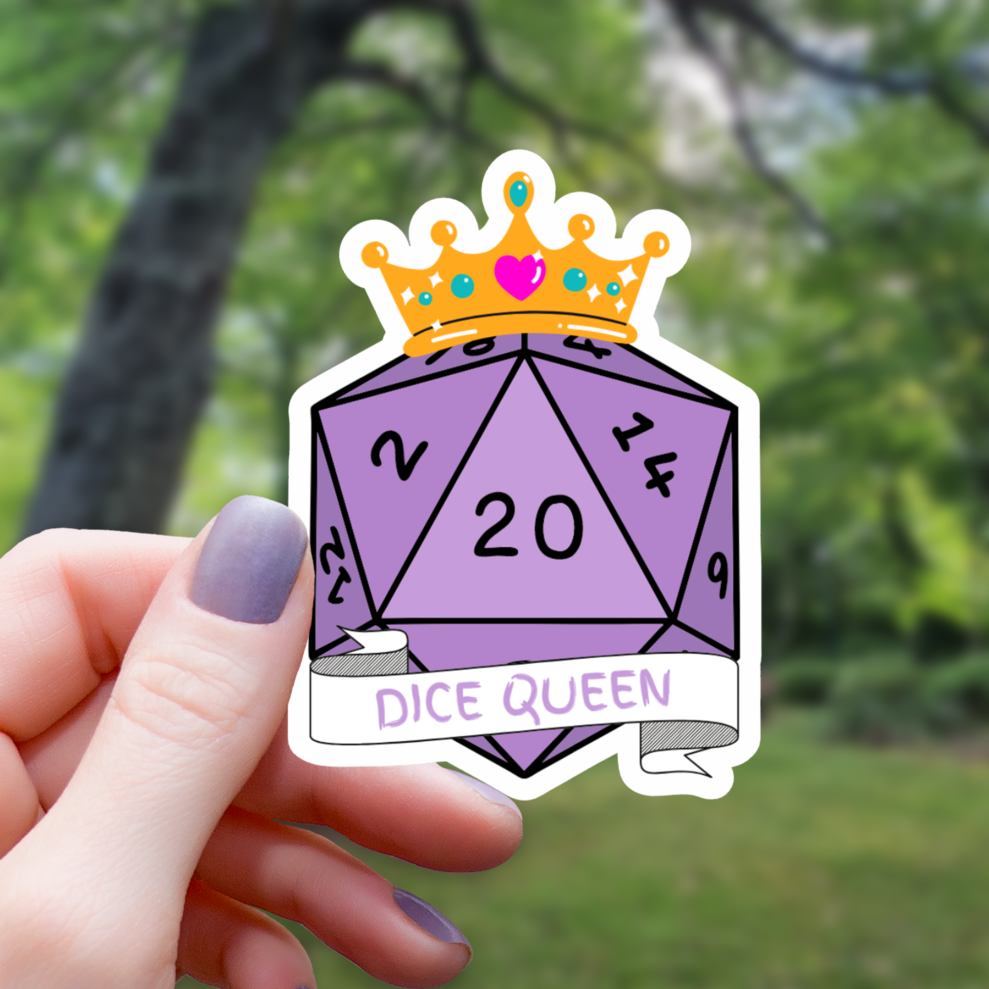 Dice Queen D20 Sticker