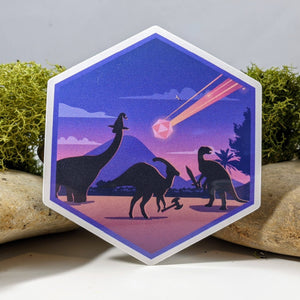 Meteor Dinosaur Sticker