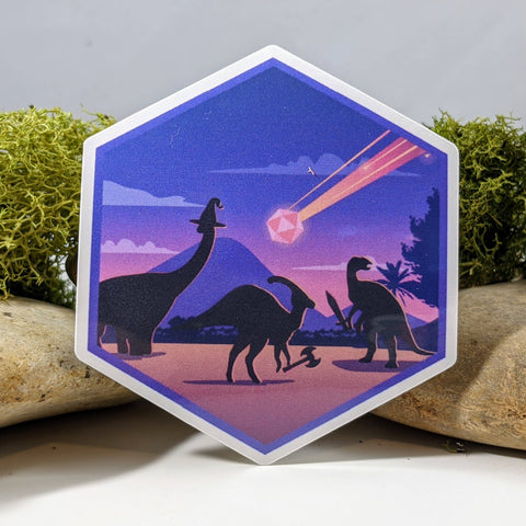 Meteor Dinosaur Sticker