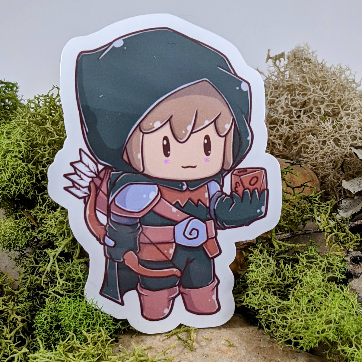 Chibi Ranger Hit Dice Sticker – Opal Grove Games