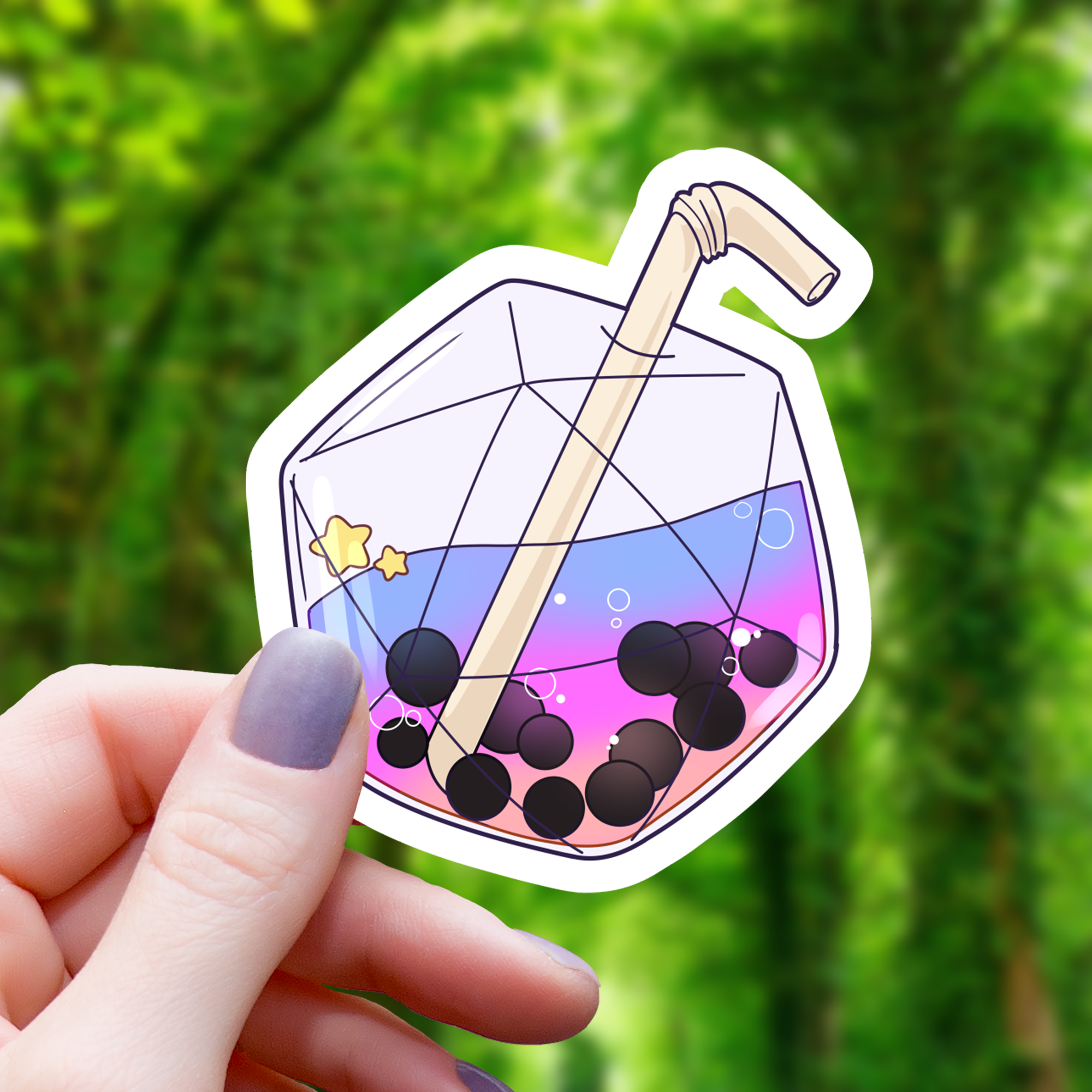 D20 Boba Tea Sticker