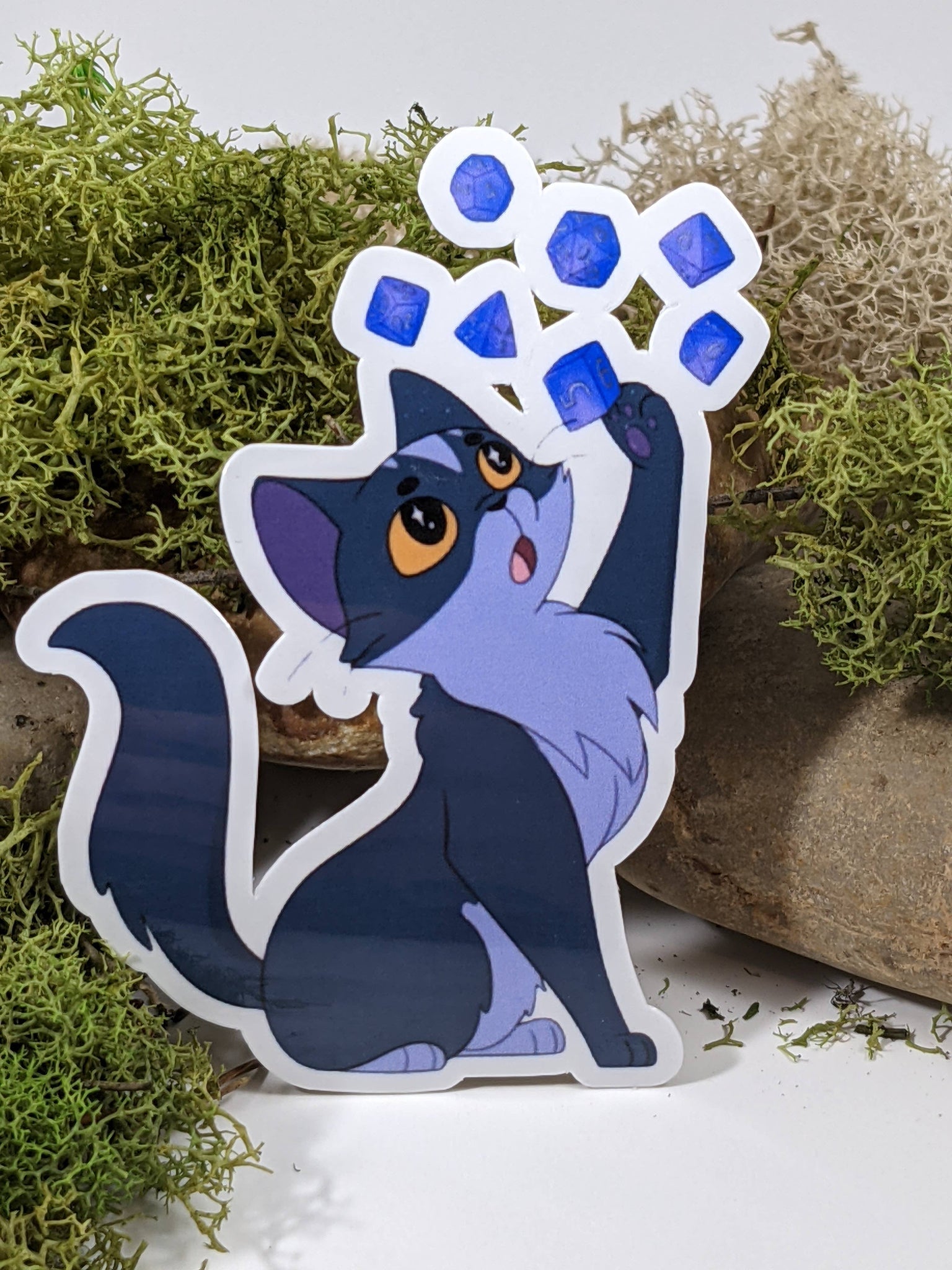 Cat Batting D20 Sticker