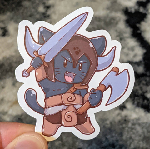 Barbarian Cat Sticker