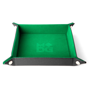 Velvet Folding Dice Tray with Leather Backing