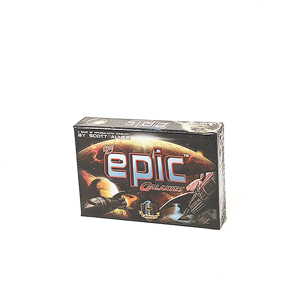 Box front: Tiny Epic Galaxies, a game of intergalactic conquest by Scott Almes