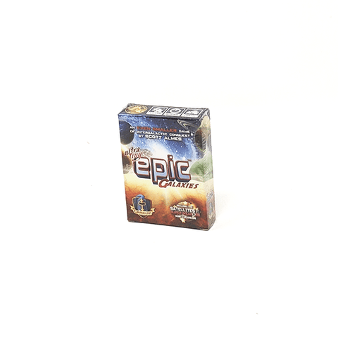 Box front: Ultra Tiny Epic Galaxies: an even smaler games of intergalactic conquest by Scott Almes